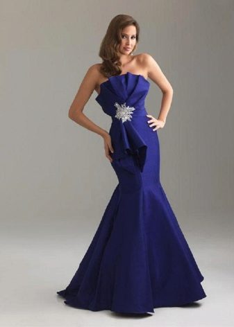 navy taffeta mermaid dress