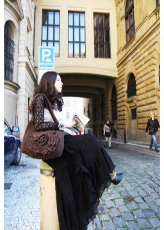 squeezed chiffon maxi skirt