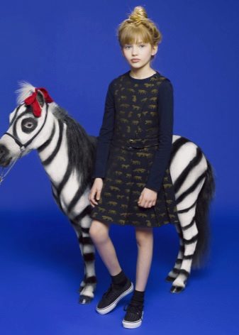 Winter printed sundress dress for girls