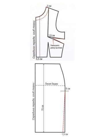 Dress front pattern with sleeve