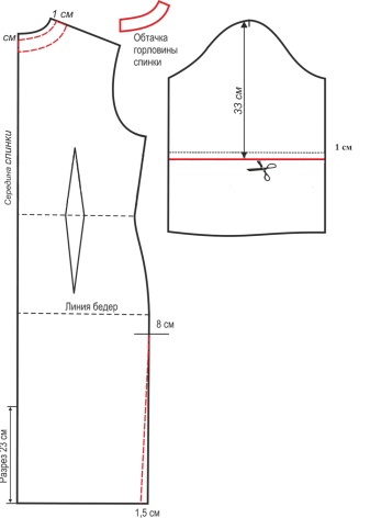 Dress back pattern with sleeve