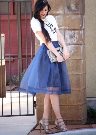 Organza full skirt with t-shirt