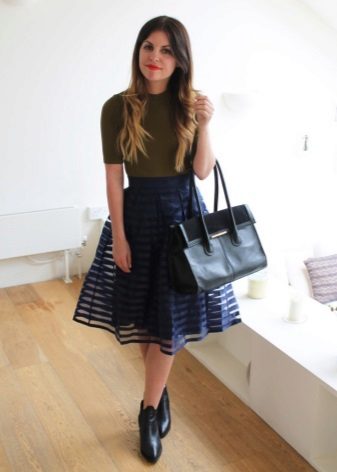 Organza striped skirt
