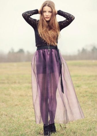 Long organza skirt
