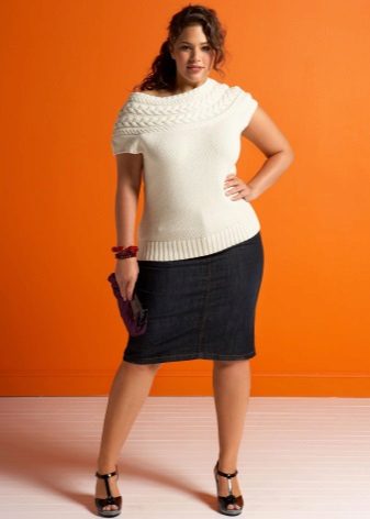 denim pencil skirt for overweight women