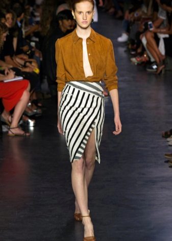 diagonal striped skirt