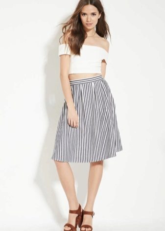 Striped half skirt