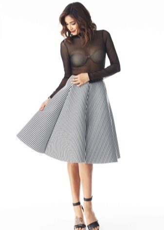 Striped half skirt