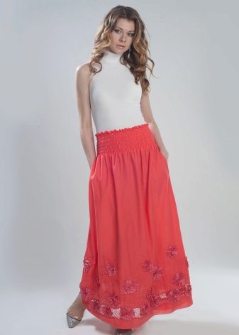 wide elastic summer skirt