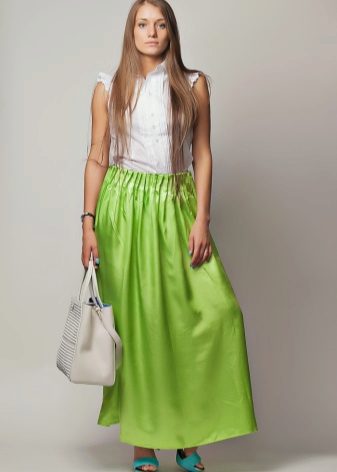 light green skirt