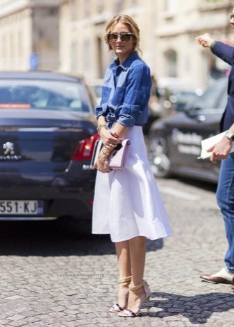 Summer silk skirt below the knee