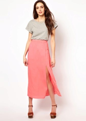 Lightweight summer slit skirt and tank top