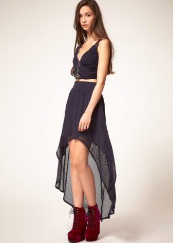 Black skirt with a train