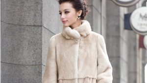 Beige Mink Fur Coats