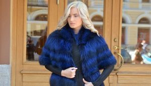 Blue fur coat