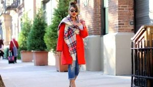 Red coat scarf