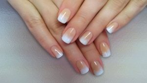 White gradient on the nails: design ideas and decor features