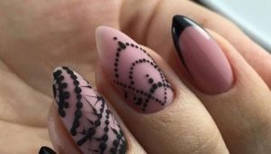 Black French manicure with a pattern: execution techniques and trends of the season