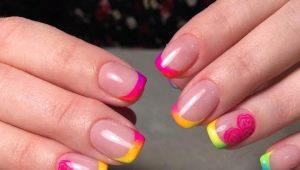 Ideas for designing a color jacket on short nails