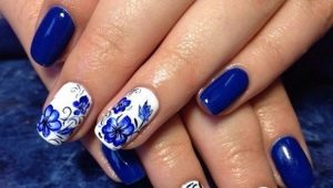 How to make a manicure in gzhel style?