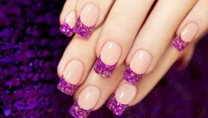 Original manicure design ideas in pale purple
