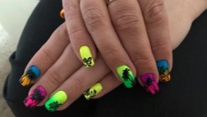 Original neon manicure design.