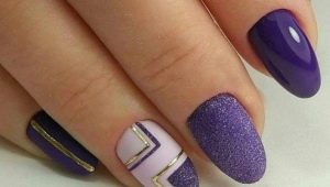Bright and gentle ideas for combining purple with white in a manicure