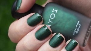 Green matte manicure: design features and a variety of styles