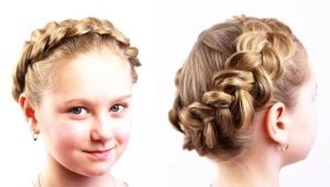 How to weave a braid around the head of a girl?