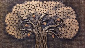 DIY money tree made of coins