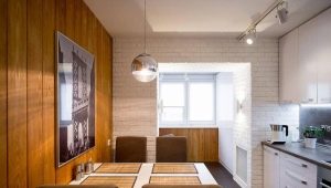 Kitchen design 11 sq. m with balcony