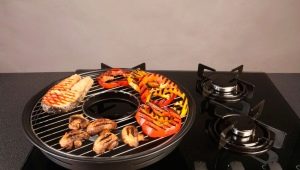 Features and types of pans-grill-gas