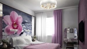 Lilac curtains in the bedroom: varieties, choice and fixing