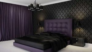 The subtleties of the design of the bedroom in dark colors