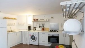 Kitchen with washing machine: pros and cons, accommodation