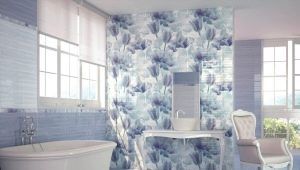Bathroom tile with flowers: pros and cons, varieties, choice, examples