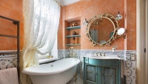 Provence style tiles in the bathroom interior