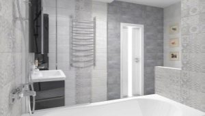 Gray tile in the bathroom interior