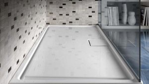 Acrylic shower trays: pros and cons, varieties, choice