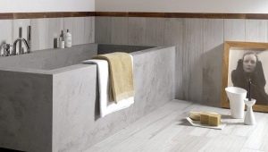 Concrete bathtubs: pros and cons, examples in the interior