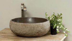 Stone sinks in the bathroom: features, selection rules, interesting models