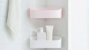 Plastic bathroom shelves: varieties, selection recommendations