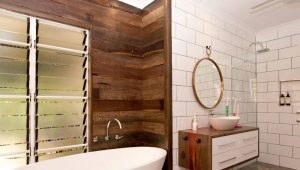 Finishing a bathroom with wood: rules and options