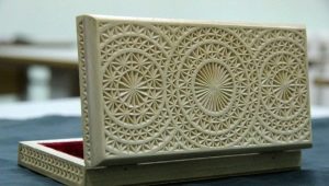 Geometric wood carving