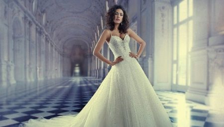 Wedding dress with a train