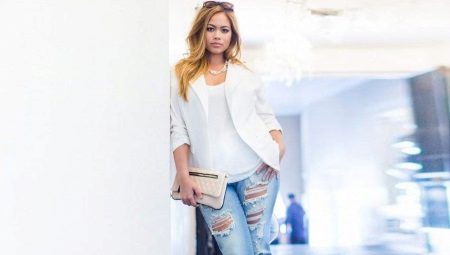 Jeans esquinçats per a noies grasses