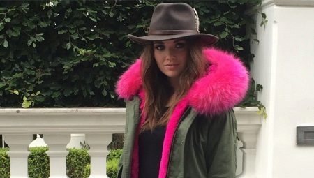 Parka with colored fur