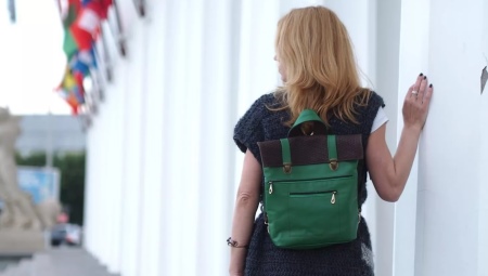 Women's leather backpack bags