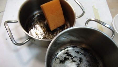 Efficiently and quickly wash a burnt pan