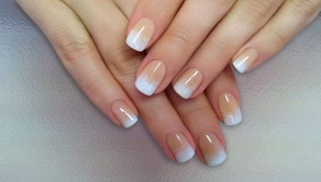 White gradient on the nails: design ideas and decor features